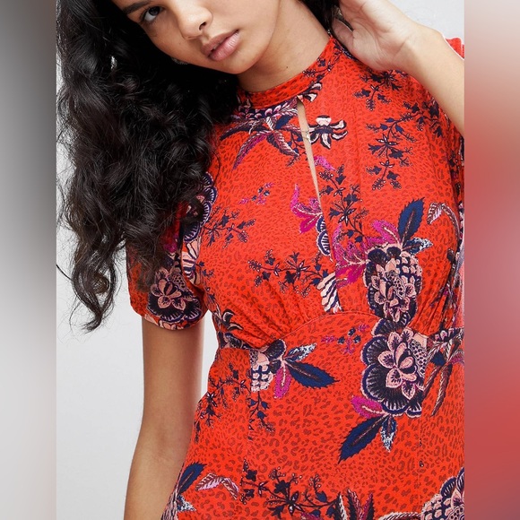 Free People - Hear Me Roar Print Top - Like New! Red Combo- Size: Small - Picture 2 of 10